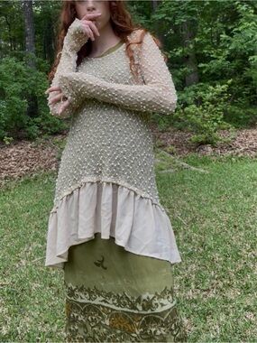 Beige Long Sleeve Dress for layering